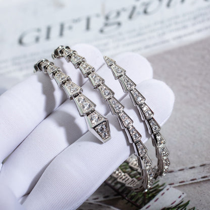 [BloomBling]SERPENTI BRACELET SILVER DIAMOND DOUBLE ROW