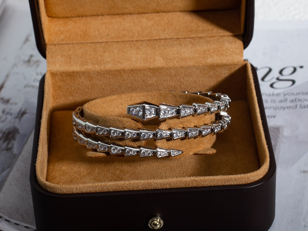 [BloomBling]SERPENTI BRACELET SILVER DIAMOND DOUBLE ROW