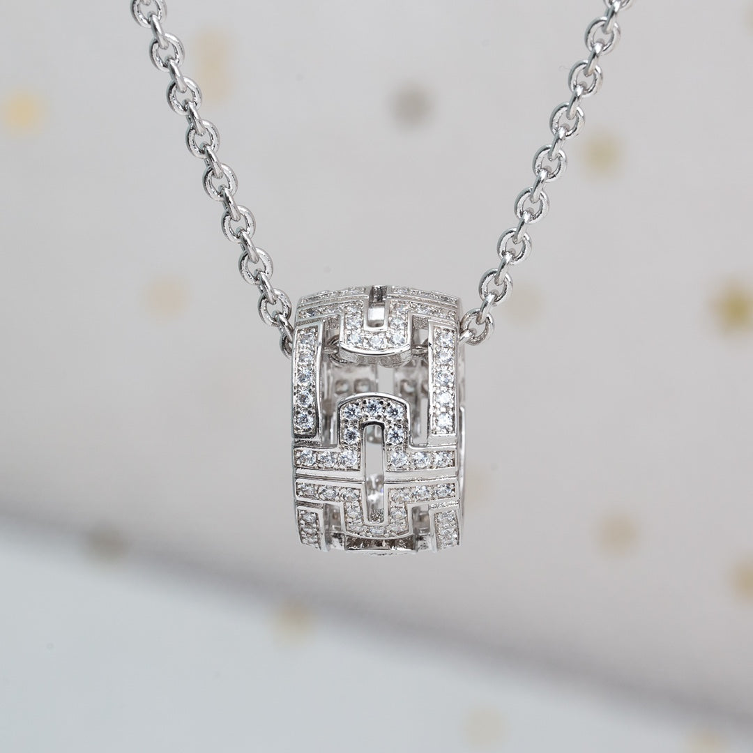 [BloomBling]PARENTESI NECKLACE SILVER DIAMOND