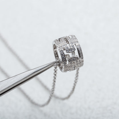 [BloomBling]PARENTESI NECKLACE SILVER DIAMOND