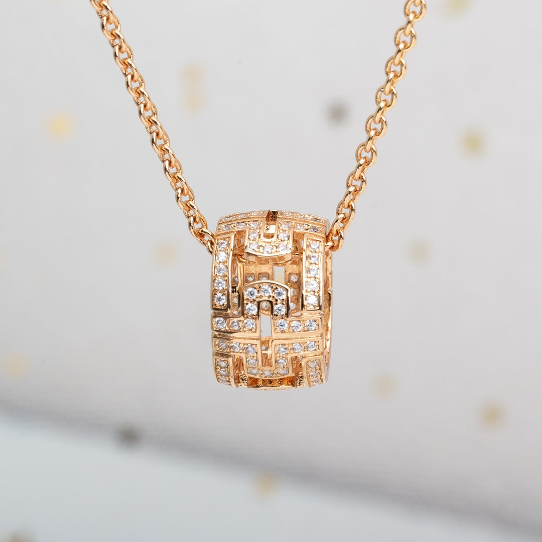 [BloomBling]PARENTESI NECKLACE PINK GOLD DIAMOND