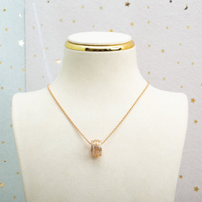[BloomBling]PARENTESI NECKLACE PINK GOLD DIAMOND