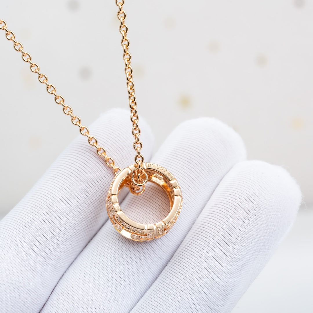 [BloomBling]PARENTESI NECKLACE PINK GOLD DIAMOND