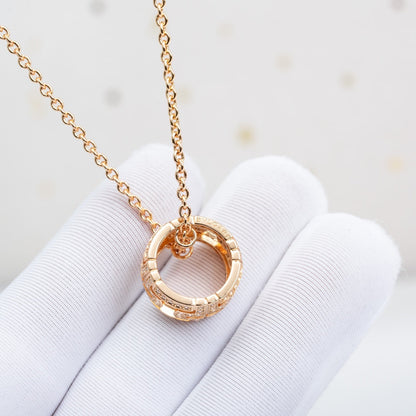 [BloomBling]PARENTESI NECKLACE PINK GOLD DIAMOND