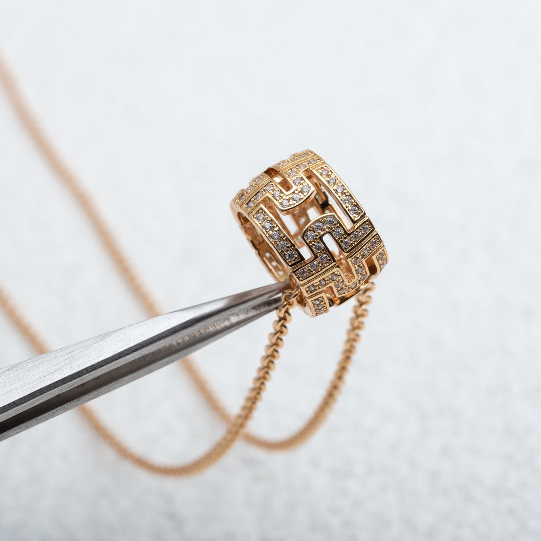 [BloomBling]PARENTESI NECKLACE PINK GOLD DIAMOND