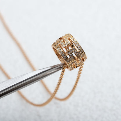 [BloomBling]PARENTESI NECKLACE PINK GOLD DIAMOND