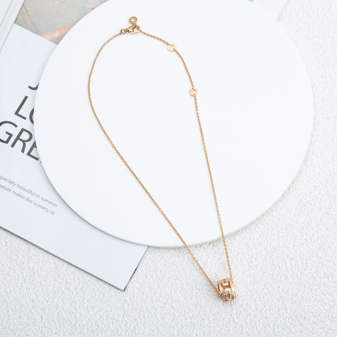 [BloomBling]PARENTESI NECKLACE PINK GOLD DIAMOND