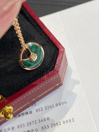 [BloomBling]AMULETTE ROSE GOLD MALACHITE NECKLACE