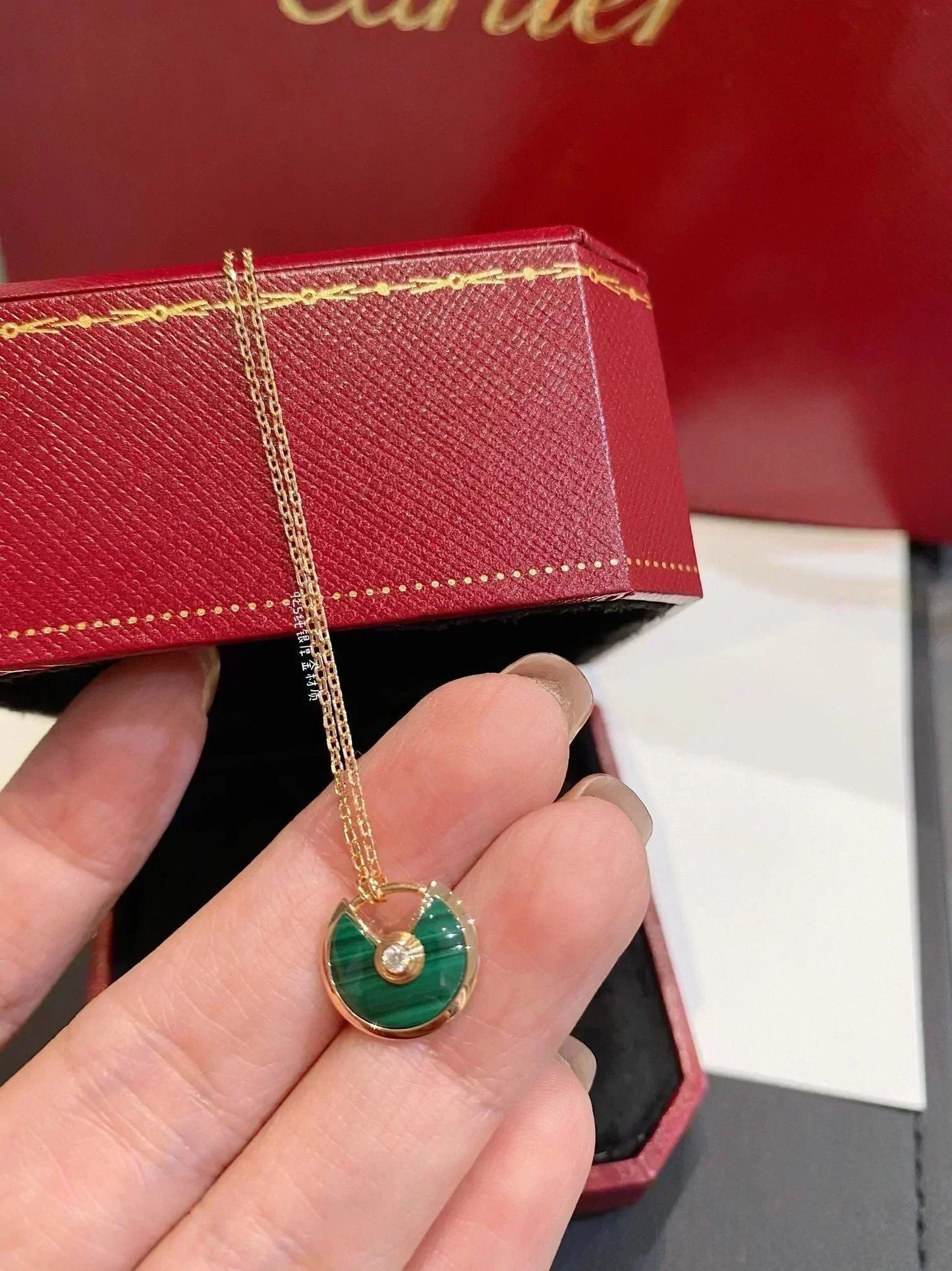 [BloomBling]AMULETTE ROSE GOLD MALACHITE NECKLACE