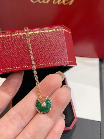 [BloomBling]AMULETTE ROSE GOLD MALACHITE NECKLACE
