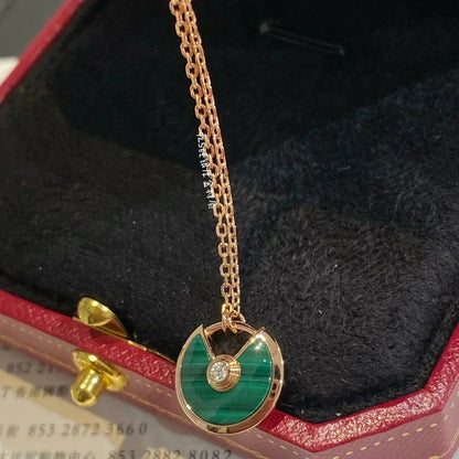 [BloomBling]AMULETTE ROSE GOLD MALACHITE NECKLACE