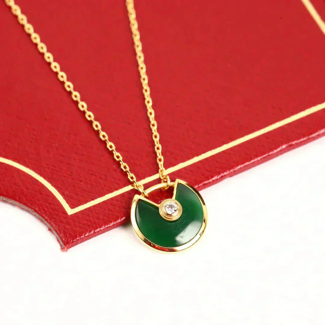 [BloomBling]AMULETTE GOLD MALACHITE NECKLACE
