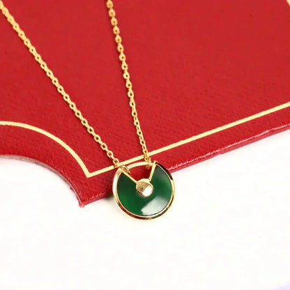 [BloomBling]AMULETTE GOLD MALACHITE NECKLACE