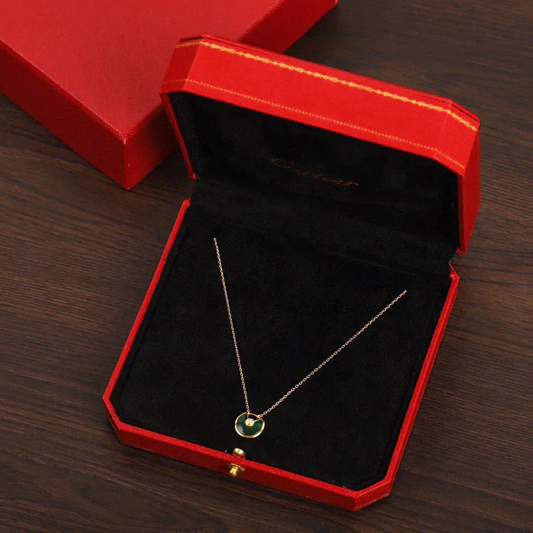 [BloomBling]AMULETTE GOLD MALACHITE NECKLACE