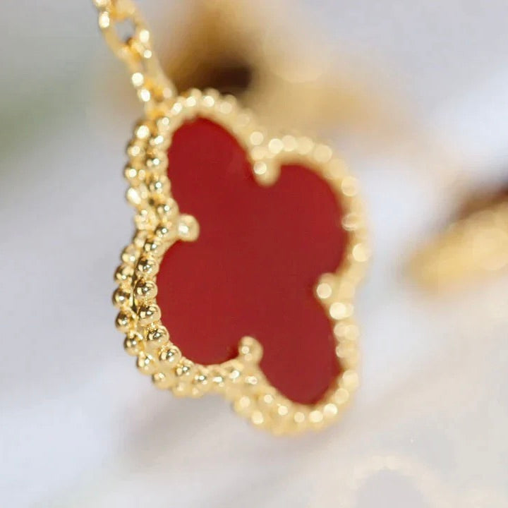 [BloomBling]CLOVER  2 MOTIF  TIGER EYE CARNELIAN EARRINGS