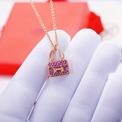 [BloomBling]CONSTANCE PEDANT PURPLE DIAMOND NECKLACE