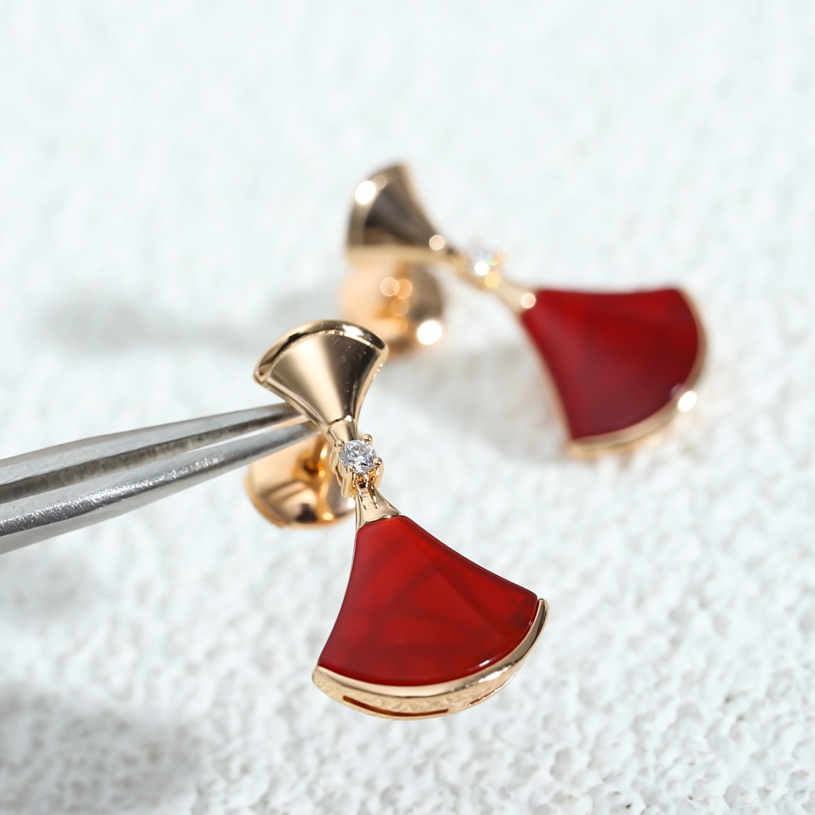 [BloomBling]DREAM Carnelian PINK GOLD EARRINGS