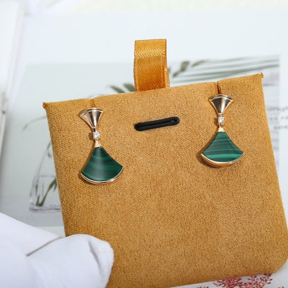 [BloomBling]DREAM MALACHITE PINK GOLD EARRINGS