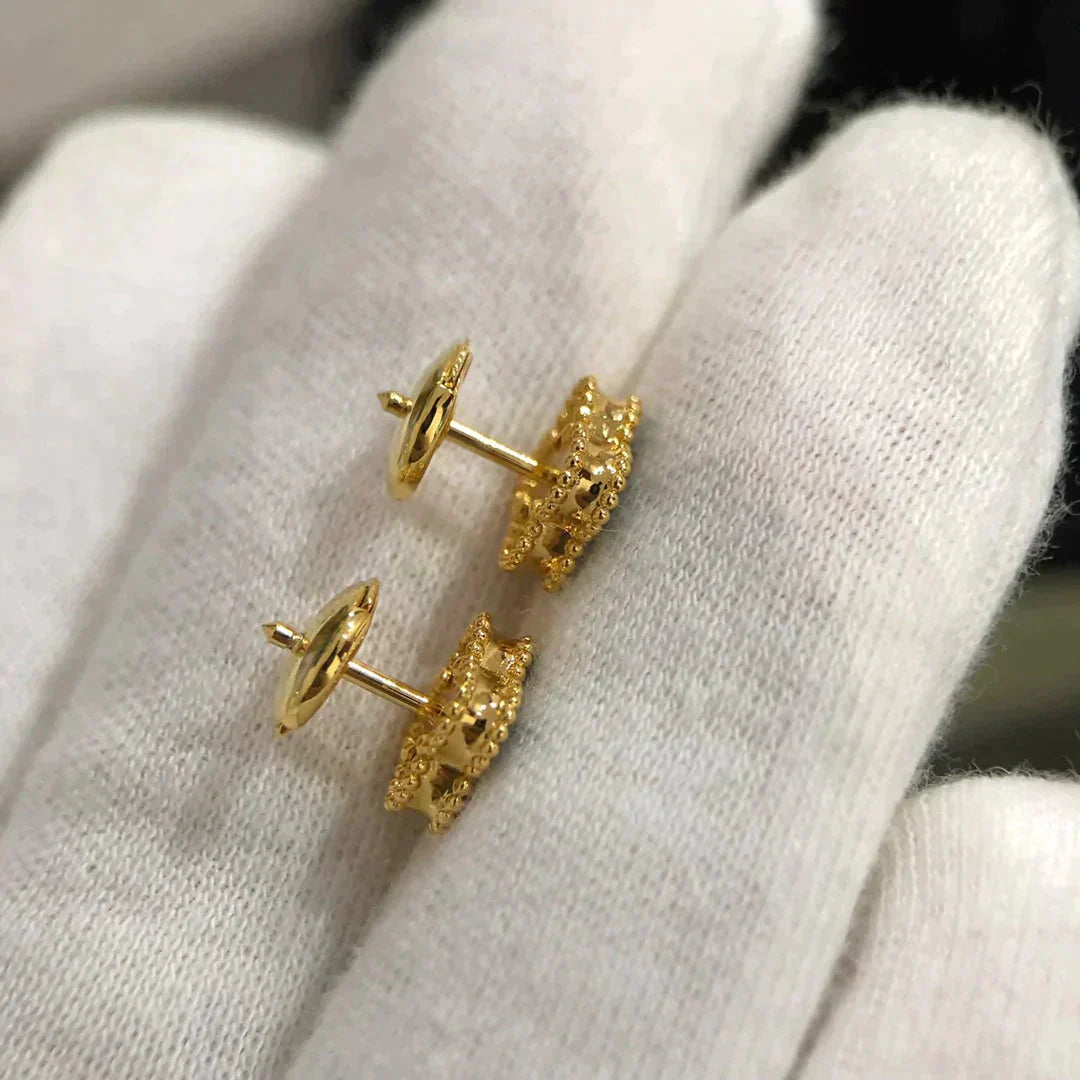 [BloomBling]CLOVER MINI 9.5MM MALACHITE  EARRINGS