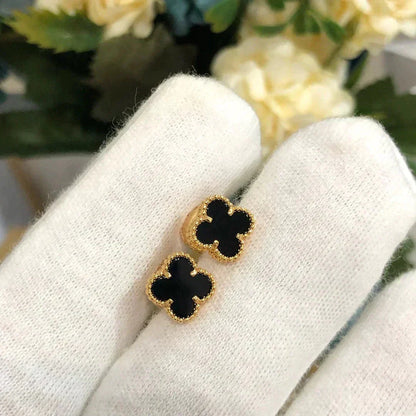 [BloomBling]CLOVER MINI 9.5MM BLACK MOP EARRINGS