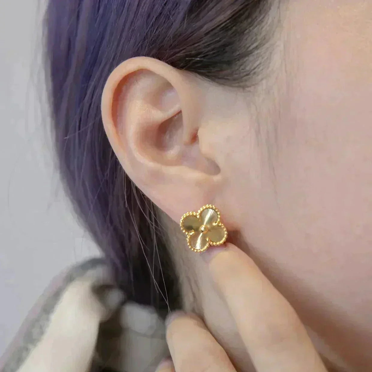 [BloomBling]CLOVER MEDIUM 1 MOTIFS LASER EARRINGS