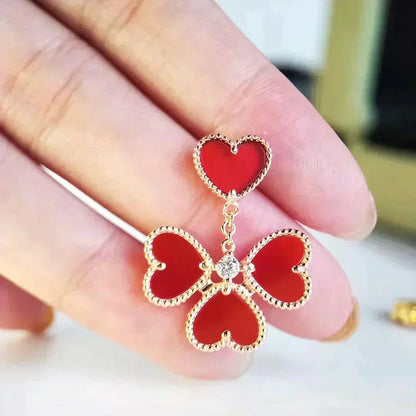 [BloomBling]SWEET CLOVER CARNELIAN EARRINGS
