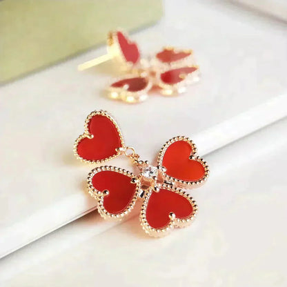 [BloomBling]SWEET CLOVER CARNELIAN EARRINGS