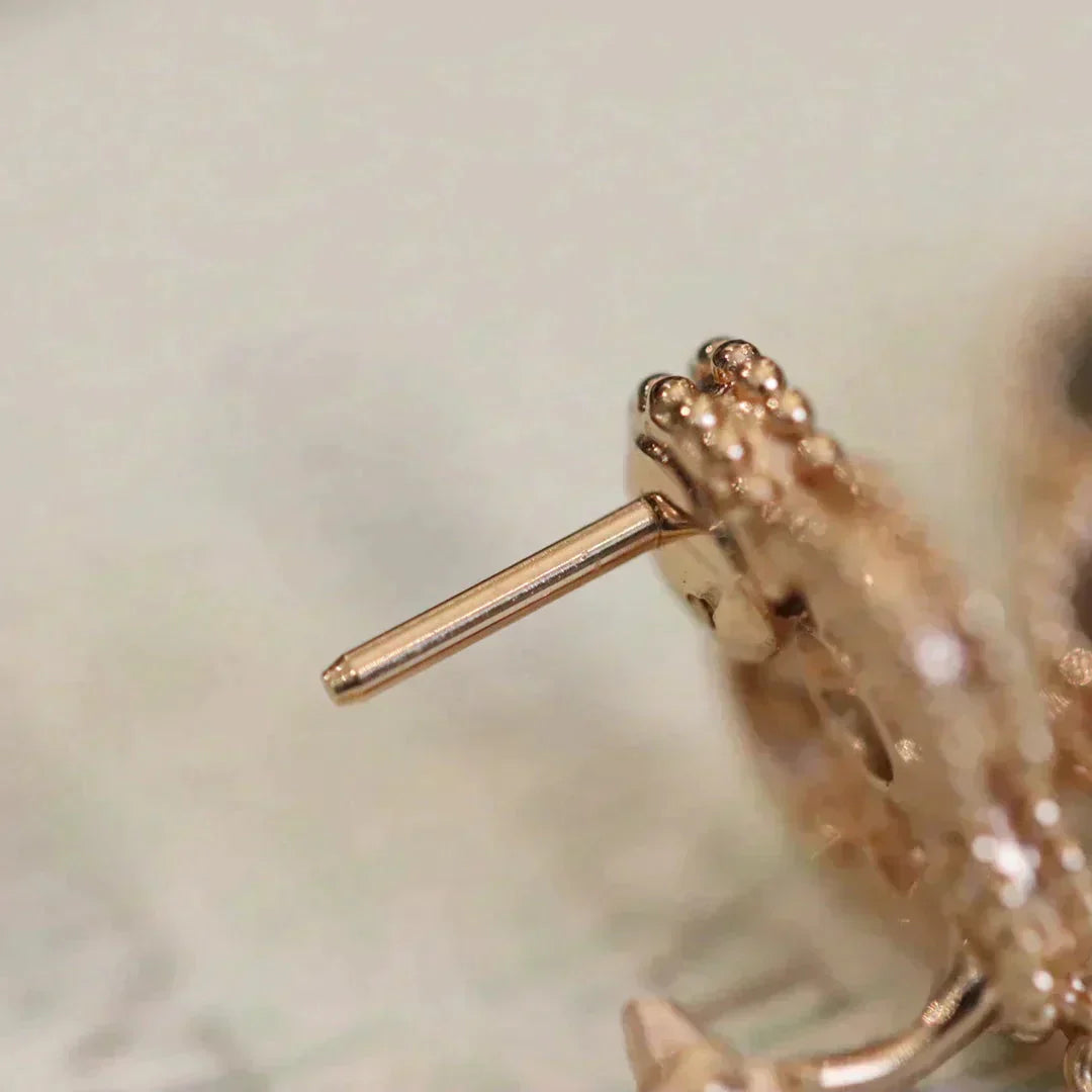 [BloomBling]CLOVER MEDIUM 1 MOTIFS FUll DIAMOND EARRINGS
