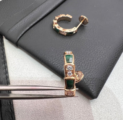 [BloomBling]SERPENTI MALACHITE PINK GOLD EARRINGS