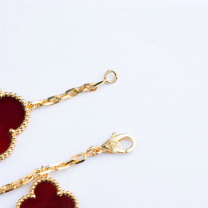 [BloomBling]CLOVER BRACELET 5 MOTIFS CARNELIAN TIGER EYE
