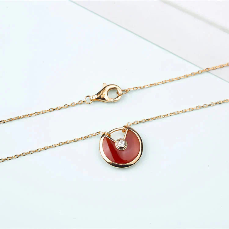 [BloomBling]AMULETTE GOLD CARNELIAN ONYX NECKLACE