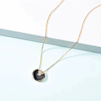 [BloomBling]AMULETTE GOLD CARNELIAN ONYX NECKLACE