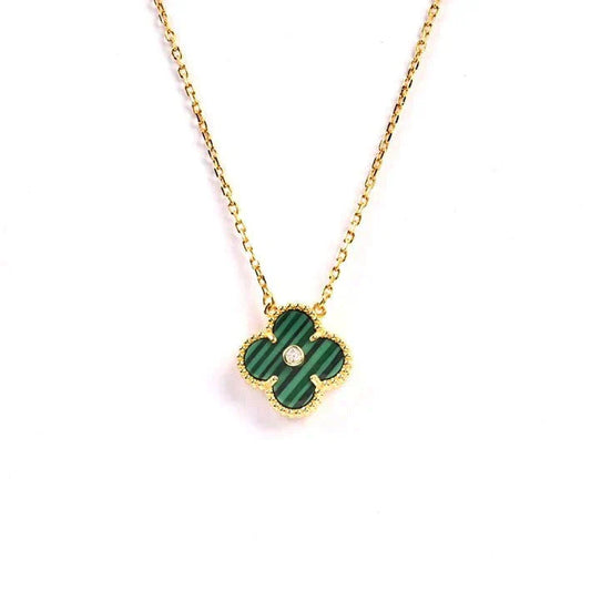 [BloomBling]CLOVER 15MM DIAMOND TURQUOISE NECKLACE