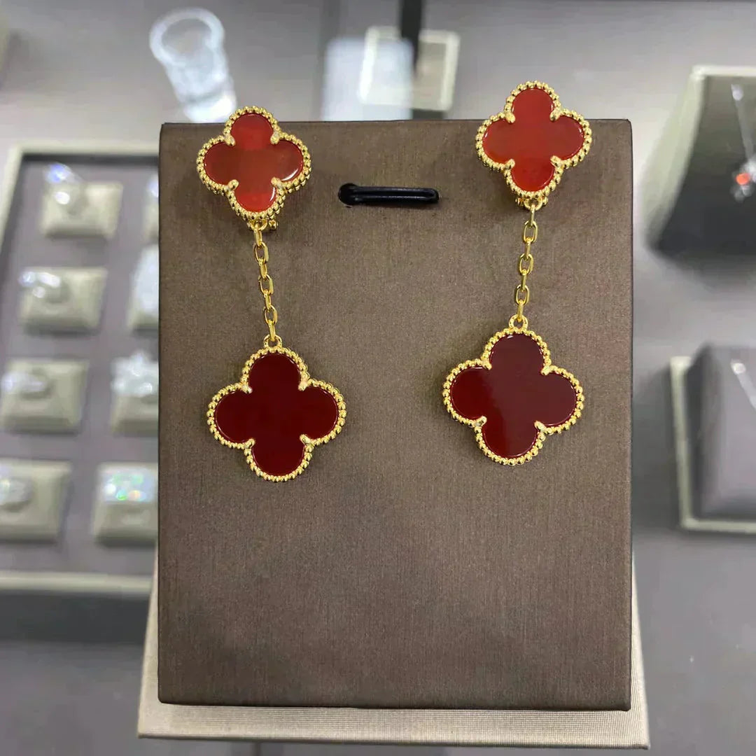 [BloomBling]CLOVER 2 MOTIFS  EARRINGS (MULTIPLE CHOICESC