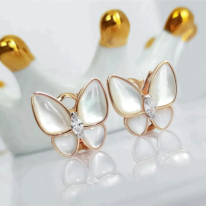 [BloomBling]BUTTERFLY MOP DIAMOND EARRINGS