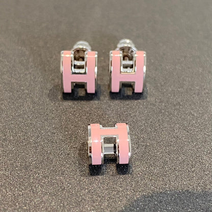 [BloomBling]MINI POP H SILVER EARRINGS PINK