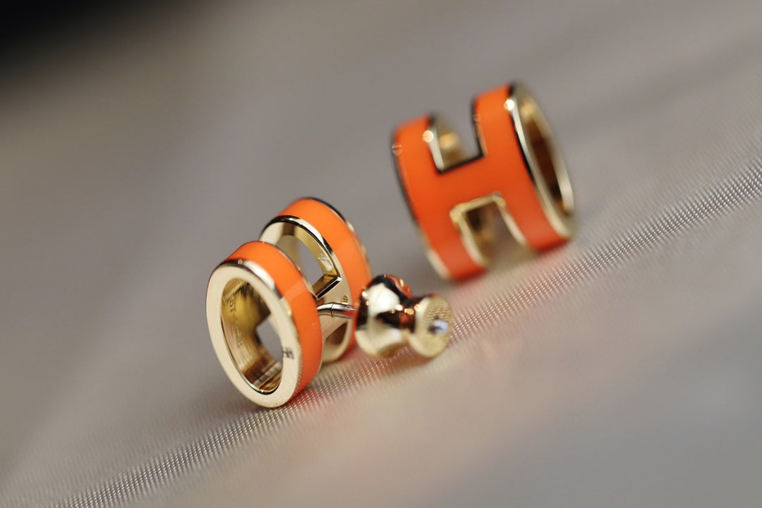 [BloomBling]MINI POP H EARRINGS ORANGE