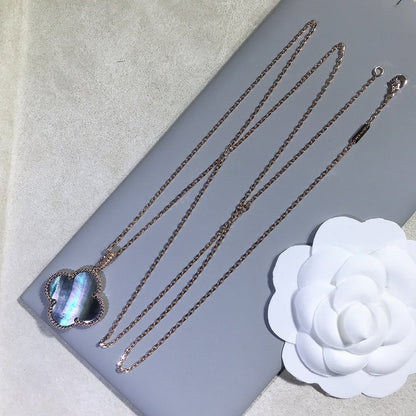 [BloomBling]CLOVER 25MM GOLD DARK MOP BIG CLOVER NECKLACE