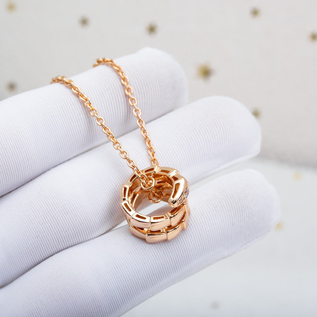 [BloomBling]SERPENTI PINK GOLD NECKLACE DIAMOND