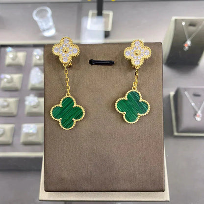 [BloomBling]CLOVER  2 MOTIFS  DIAMOND  EARRINGS (MULTIPLE CHOICESç´