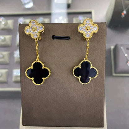 [BloomBling]CLOVER  2 MOTIFS  DIAMOND  EARRINGS (MULTIPLE CHOICESç´