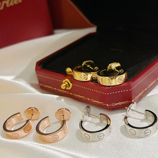 [BloomBling]LOVE EARRINGS 5.7MM 2 DIAMONDS