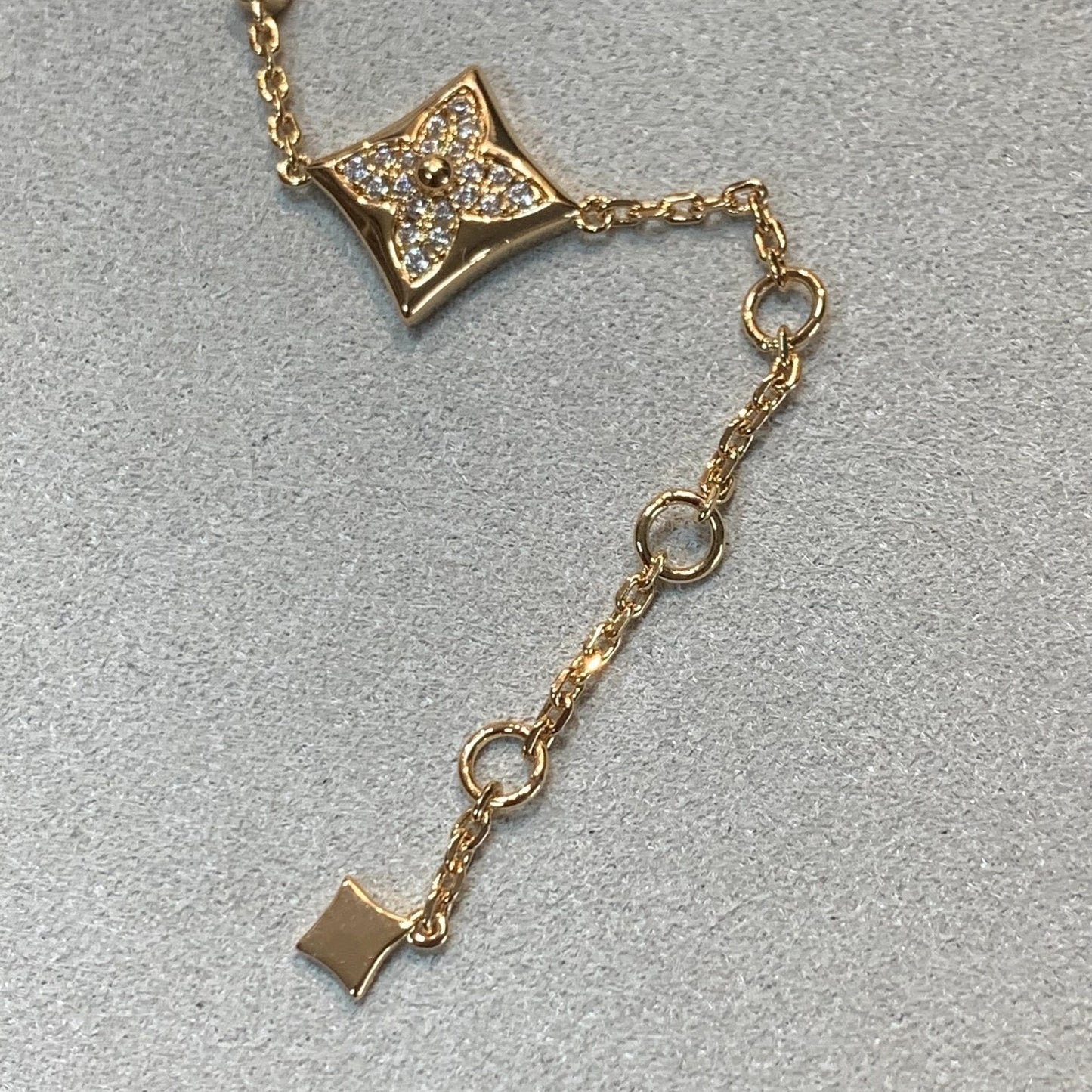 [BloomBling]STAR AND SUN 4 MOTIFS GOLD DIAMONDS BRACELET