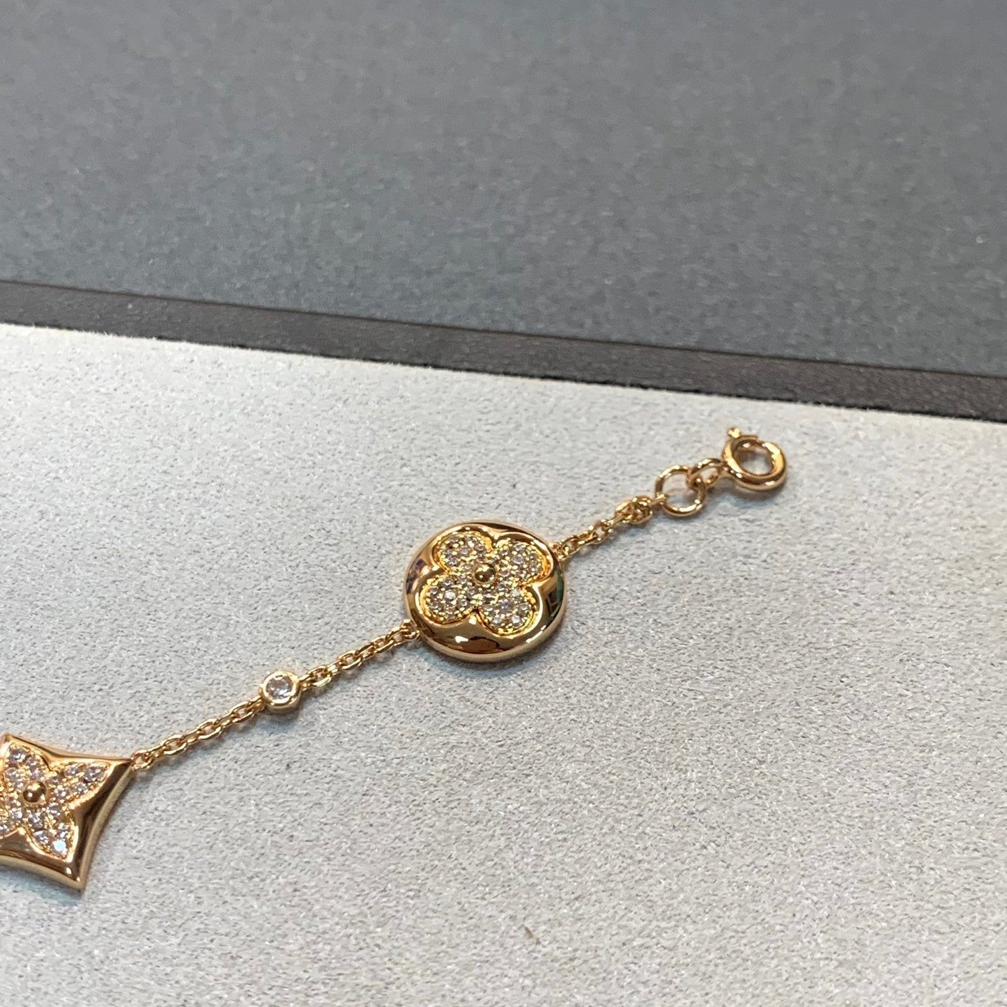 [BloomBling]STAR AND SUN 4 MOTIFS GOLD DIAMONDS BRACELET
