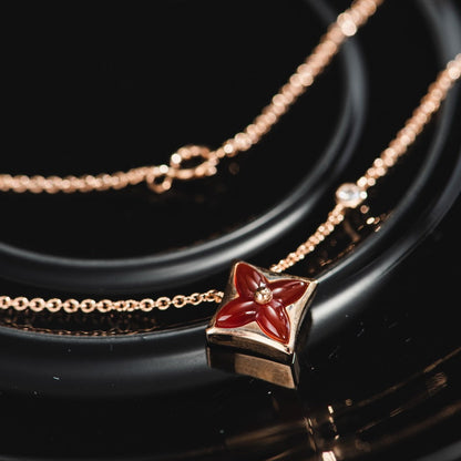 [BloomBling]STAR NECKLACE PINK GOLD 1 DIAMOND