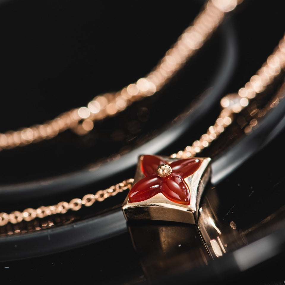 [BloomBling]STAR NECKLACE PINK GOLD 1 DIAMOND