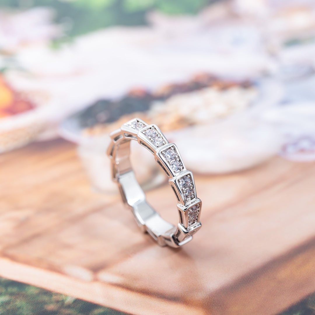 [BloomBling]SERPENTI RING SILVER DIAMOND PAVED 3MM
