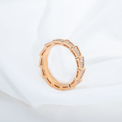 [BloomBling]SERPENTI RING PINK GOLD DIAMOND PAVED 3MM