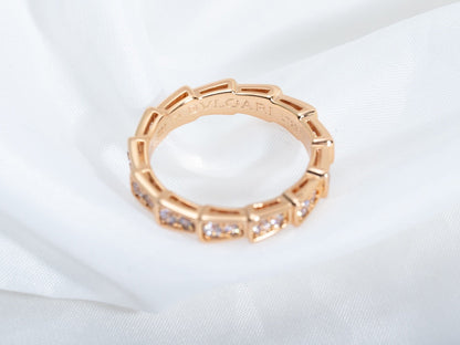 [BloomBling]SERPENTI RING PINK GOLD DIAMOND PAVED 3MM