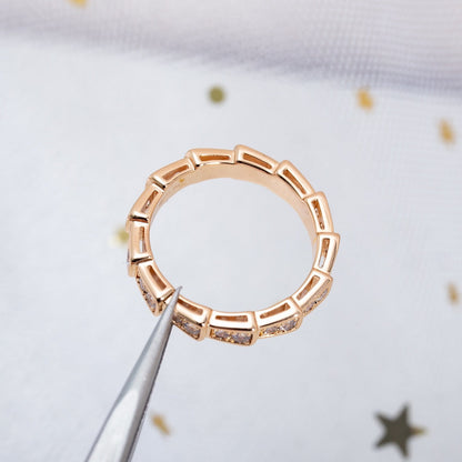 [BloomBling]SERPENTI RING PINK GOLD DIAMOND PAVED 3MM